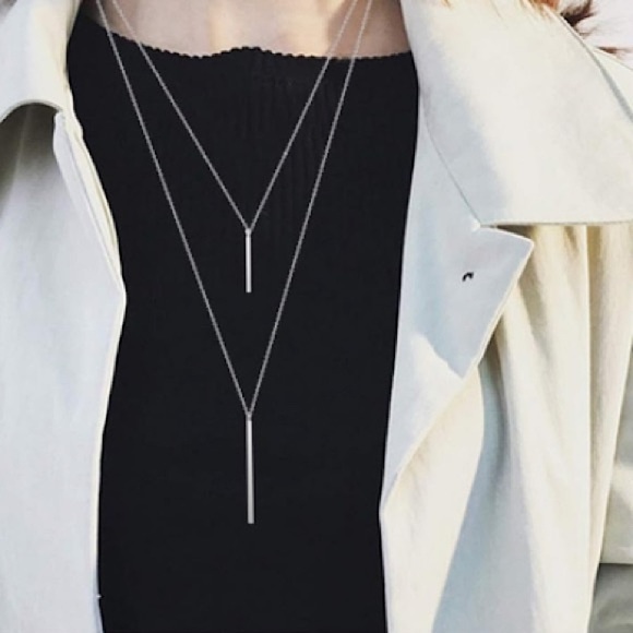 ✨NWT ✨Minimal Layering Statement Silver Necklace✨ Handmade ✨Artisan✨ G… - Picture 2 of 5